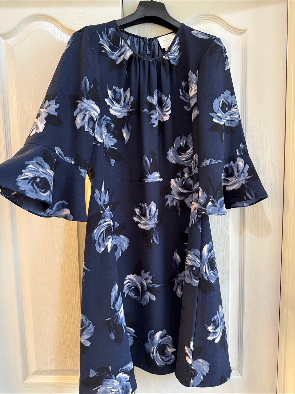 kate spade Navy Floral Bell-Sleeve A-Line Dress